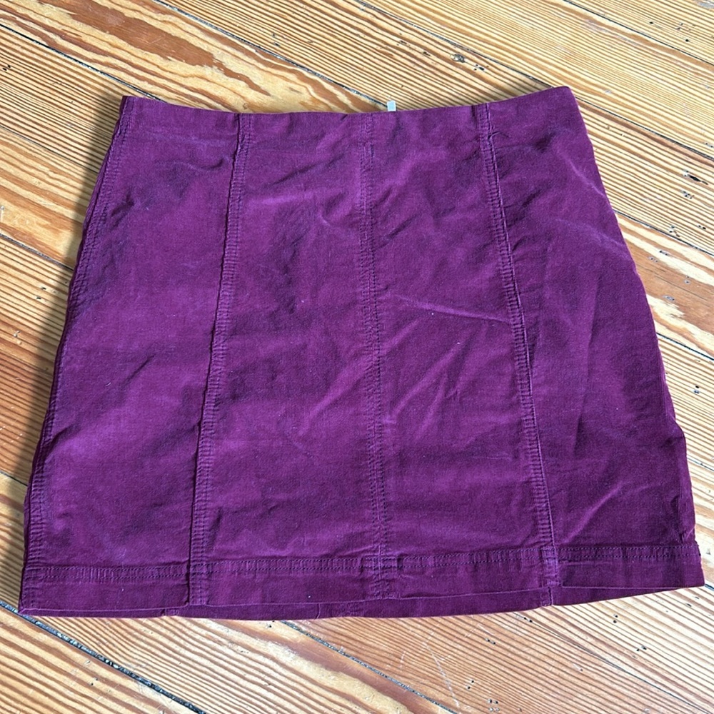 Free people maroon corduroy skirt